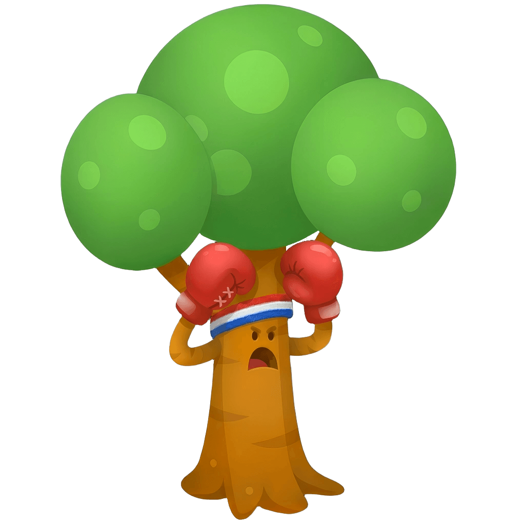 Boxer tree defender holding the top grid tile